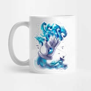 Blue cartoon hands modern and unique 6 Mug